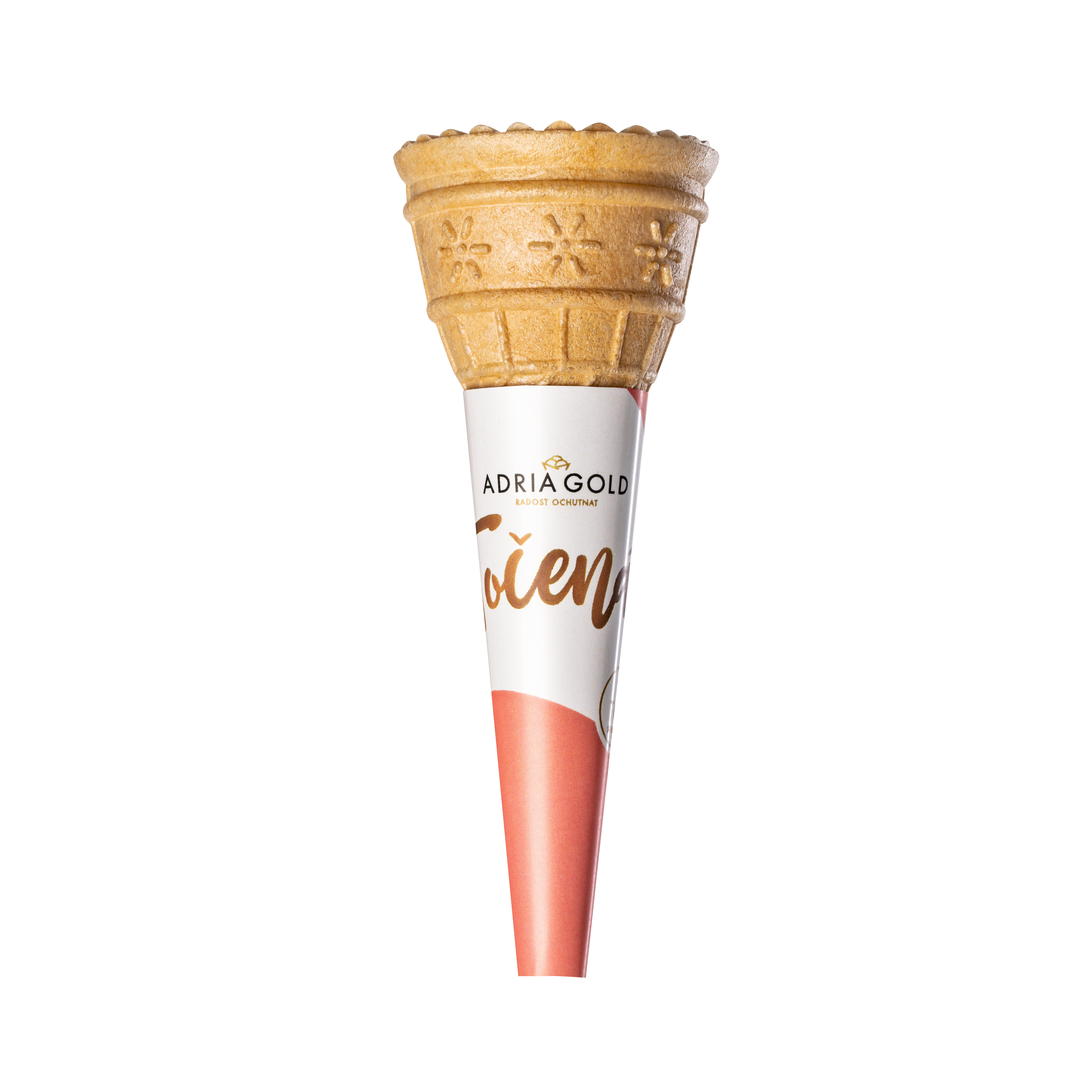 Cone with an Adria paper sleeve for soft serve